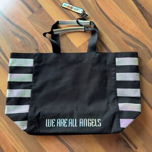 Victoria's Secret WE ARE ALL ANGELS Canvas Sequin Stripe Weekender Tote Bag LE
